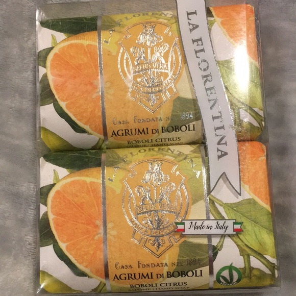 Citrus Scented Hand Soap Made in Italy by La Florentina Set of Two 7oz Bars NWT - Picture 5 of 16